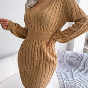 Vestido Sweater con Twist en la Cintura — Estilo Otoño Moderno - QueensalesOF
