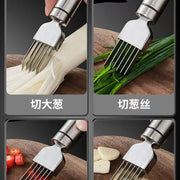 Stainless Steel Onion Cutter, Onion Knife, Shredder, Kitchen Tool, Shredding Knife, Multifunctional Kitchen Utensil with Hanging Hole, Grater - QueensalesOF