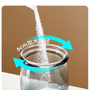 Retractable Seasoning Box Glass Kitchen Seasoning Jar Spoon Lid Integrated Monosodium Glutamate Seasoning Jar Household Salt Jar Seasoning Bottle suit - QueensalesOF
