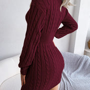 Vestido Sweater con Twist en la Cintura — Estilo Otoño Moderno - QueensalesOF