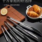 304 Stainless Steel Tongs Commercial Kitchen Tongs Barbecue Steak Barbecue Tongs Anti-Scalding Bread Tongs - QueensalesOF