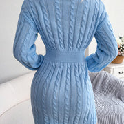 Vestido Sweater con Twist en la Cintura — Estilo Otoño Moderno - QueensalesOF