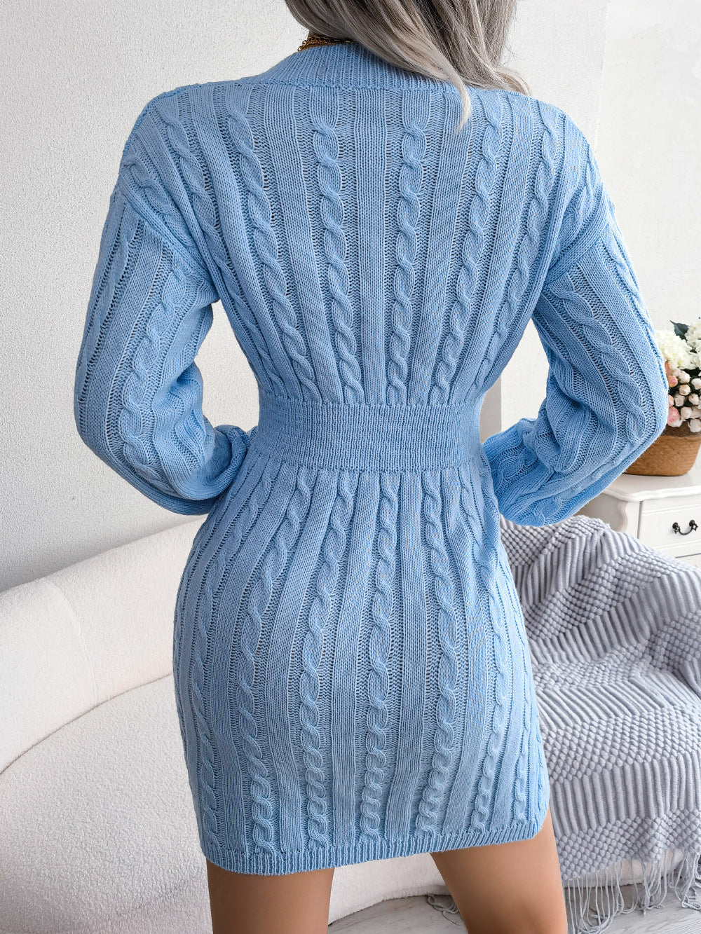 Vestido Sweater con Twist en la Cintura — Estilo Otoño Moderno - QueensalesOF