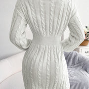 Vestido Sweater con Twist en la Cintura — Estilo Otoño Moderno - QueensalesOF