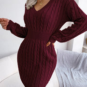 Vestido Sweater con Twist en la Cintura — Estilo Otoño Moderno - QueensalesOF