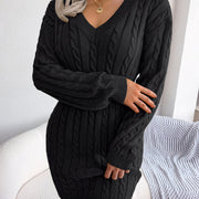 Vestido Sweater con Twist en la Cintura — Estilo Otoño Moderno - QueensalesOF