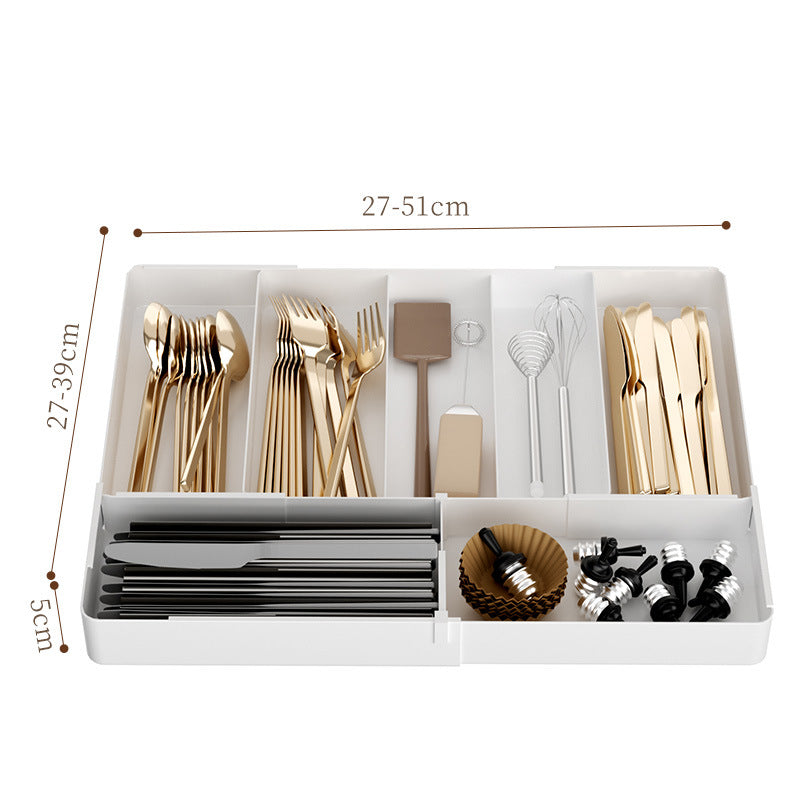 Kitchen Storage Cabinet Household Cabinet Built-in Divided Knife and Fork Chopsticks Kitchen Drawer Partition Tableware Storage Box