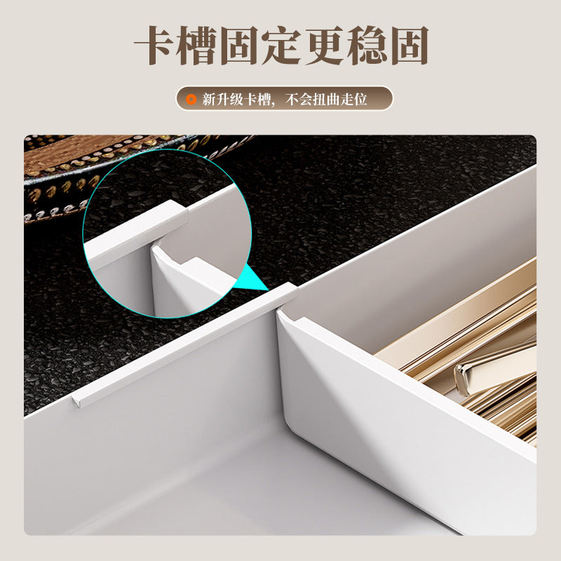 Kitchen Storage Cabinet Household Cabinet Built-in Divided Knife and Fork Chopsticks Kitchen Drawer Partition Tableware Storage Box
