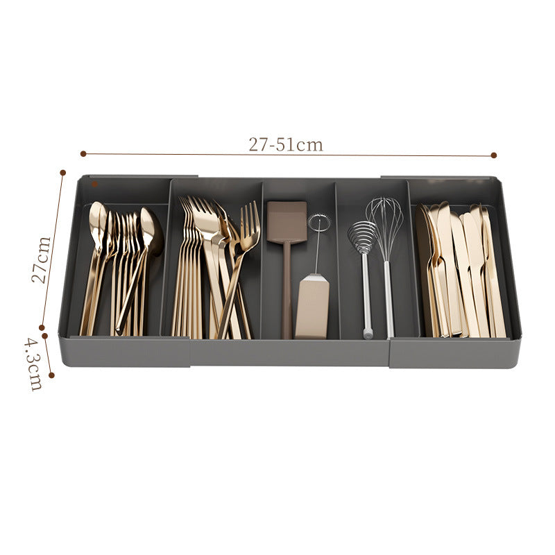 Kitchen Storage Cabinet Household Cabinet Built-in Divided Knife and Fork Chopsticks Kitchen Drawer Partition Tableware Storage Box
