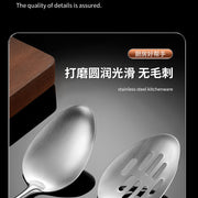 Cross-Border Kitchenware 316 Stainless Steel Spatula for Cooking Household Soup Spoon Rosewood Handle Spatula Kitchen Utensils Frying Spoon - QueensalesOF