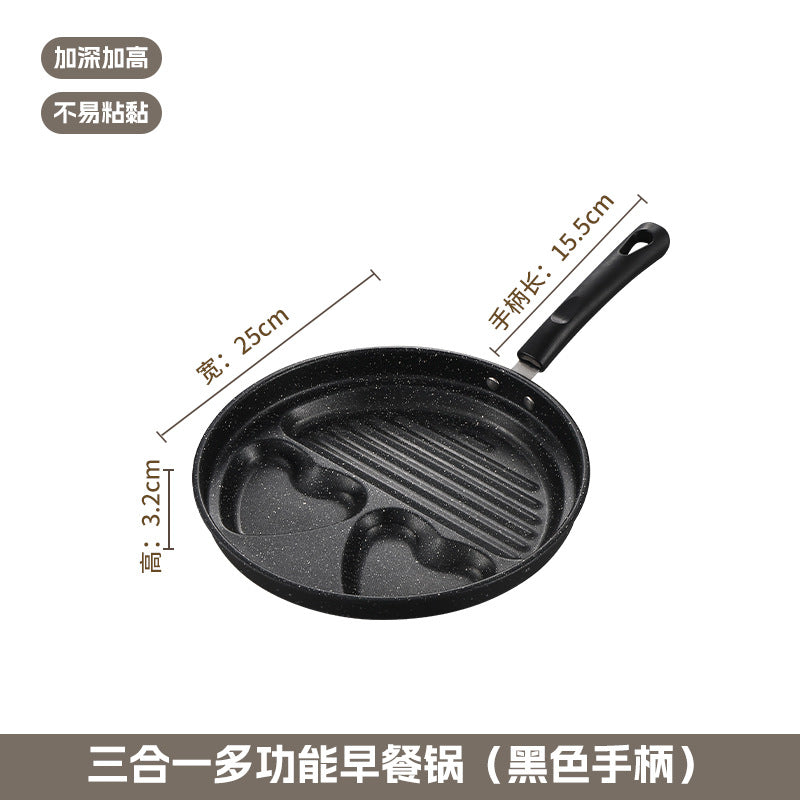 Manufacturer Wholesale Pancake Frying Pan Flats Bottom Four-Hole Non-Stick Pan Household Omelette Artifact Breakfast Pan Kitchen Utensils Eggs