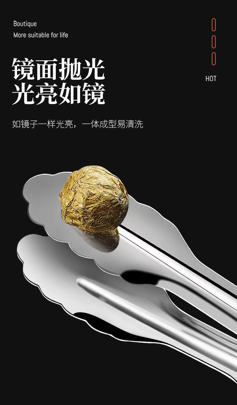 304 Stainless Steel Tongs Commercial Kitchen Tongs Barbecue Steak Barbecue Tongs Anti-Scalding Bread Tongs