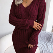 Vestido Sweater con Twist en la Cintura — Estilo Otoño Moderno - QueensalesOF