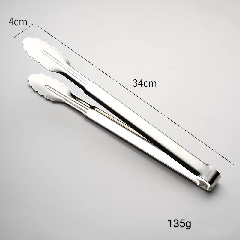 304 Stainless Steel Tongs Commercial Kitchen Tongs Barbecue Steak Barbecue Tongs Anti-Scalding Bread Tongs