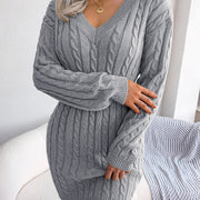 Vestido Sweater con Twist en la Cintura — Estilo Otoño Moderno - QueensalesOF