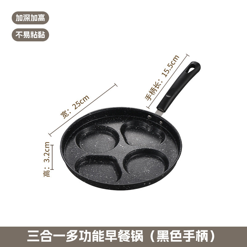 Manufacturer Wholesale Pancake Frying Pan Flats Bottom Four-Hole Non-Stick Pan Household Omelette Artifact Breakfast Pan Kitchen Utensils Eggs - QueensalesOF