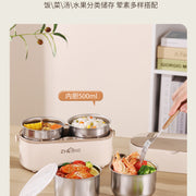 Heating lunch box can be inserted into the electric insulation electric cooking electric heating lunch box self-heating office workers office hot food artifact - QueensalesOF
