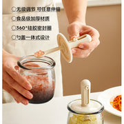 Retractable Seasoning Box Glass Kitchen Seasoning Jar Spoon Lid Integrated Monosodium Glutamate Seasoning Jar Household Salt Jar Seasoning Bottle suit - QueensalesOF