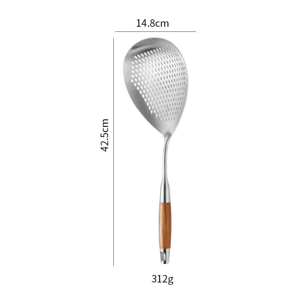 Cross-Border Kitchenware 316 Stainless Steel Spatula for Cooking Household Soup Spoon Rosewood Handle Spatula Kitchen Utensils Frying Spoon