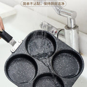 Manufacturer Wholesale Pancake Frying Pan Flats Bottom Four-Hole Non-Stick Pan Household Omelette Artifact Breakfast Pan Kitchen Utensils Eggs - QueensalesOF