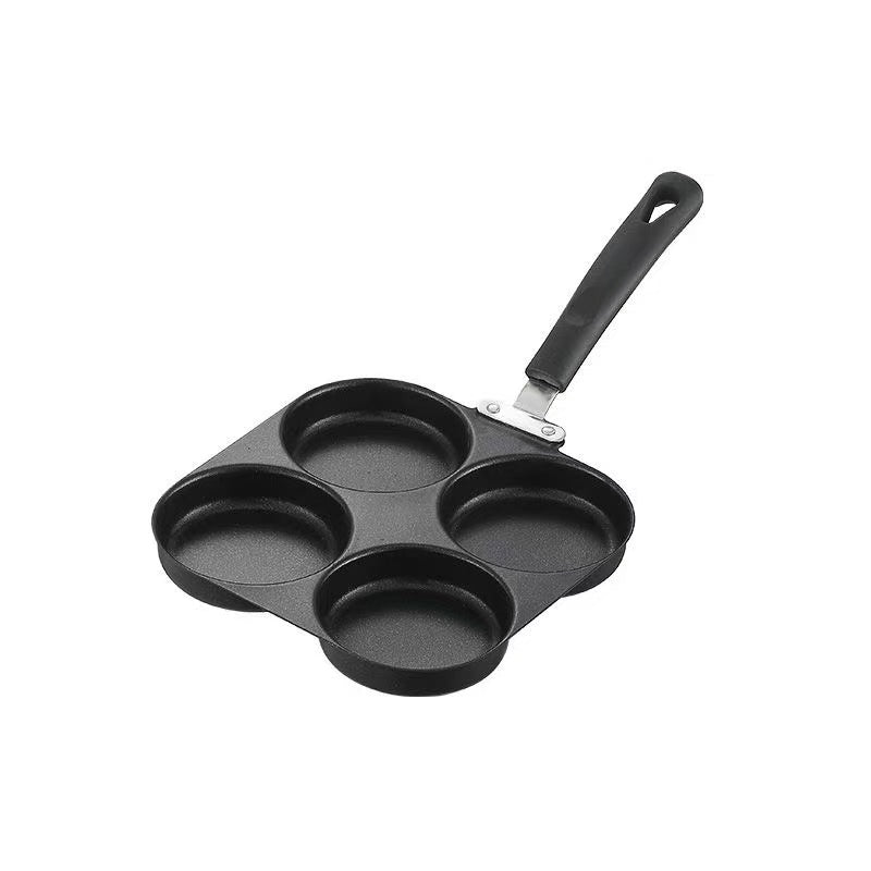 Manufacturer Wholesale Pancake Frying Pan Flats Bottom Four-Hole Non-Stick Pan Household Omelette Artifact Breakfast Pan Kitchen Utensils Eggs - QueensalesOF