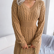 Vestido Sweater con Twist en la Cintura — Estilo Otoño Moderno - QueensalesOF