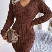 Vestido Sweater con Twist en la Cintura — Estilo Otoño Moderno - QueensalesOF