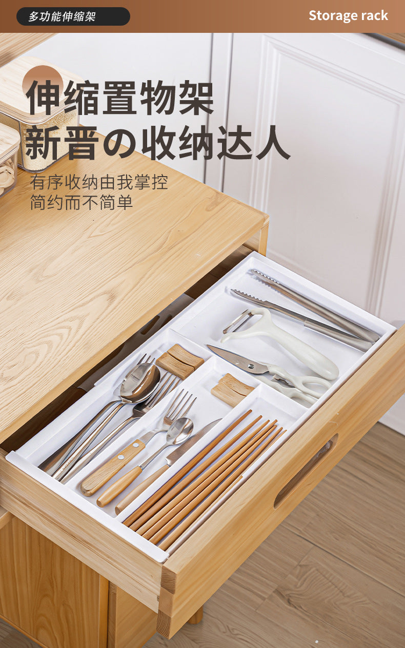 Household Partition Organizer Kitchen Storage Tray Detachable Tray Kitchen Drawer Retractable Storage Box