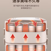 Heating lunch box can be inserted into the electric insulation electric cooking electric heating lunch box self-heating office workers office hot food artifact - QueensalesOF