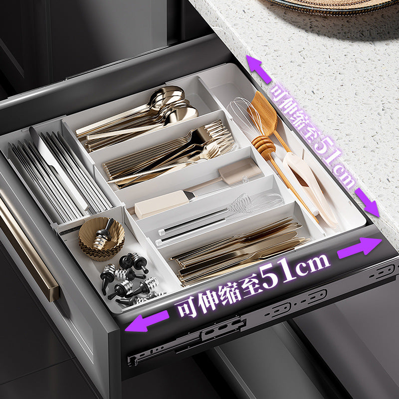 Kitchen Storage Cabinet Household Cabinet Built-in Divided Knife and Fork Chopsticks Kitchen Drawer Partition Tableware Storage Box