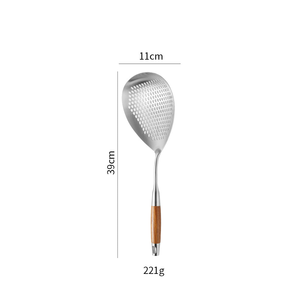 Cross-Border Kitchenware 316 Stainless Steel Spatula for Cooking Household Soup Spoon Rosewood Handle Spatula Kitchen Utensils Frying Spoon