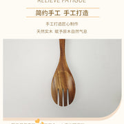 Teak Wood Six-Piece Set, Solid Wood, Environmentally Friendly, Does Not Damage Pots, Good Heat Insulation, Kitchen Functional Spoon and Spatula Set - QueensalesOF