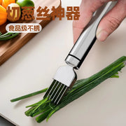 Stainless Steel Onion Cutter, Onion Knife, Shredder, Kitchen Tool, Shredding Knife, Multifunctional Kitchen Utensil with Hanging Hole, Grater - QueensalesOF