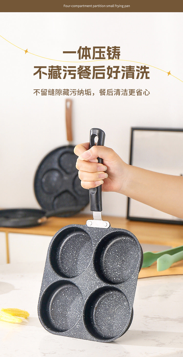 Manufacturer Wholesale Pancake Frying Pan Flats Bottom Four-Hole Non-Stick Pan Household Omelette Artifact Breakfast Pan Kitchen Utensils Eggs