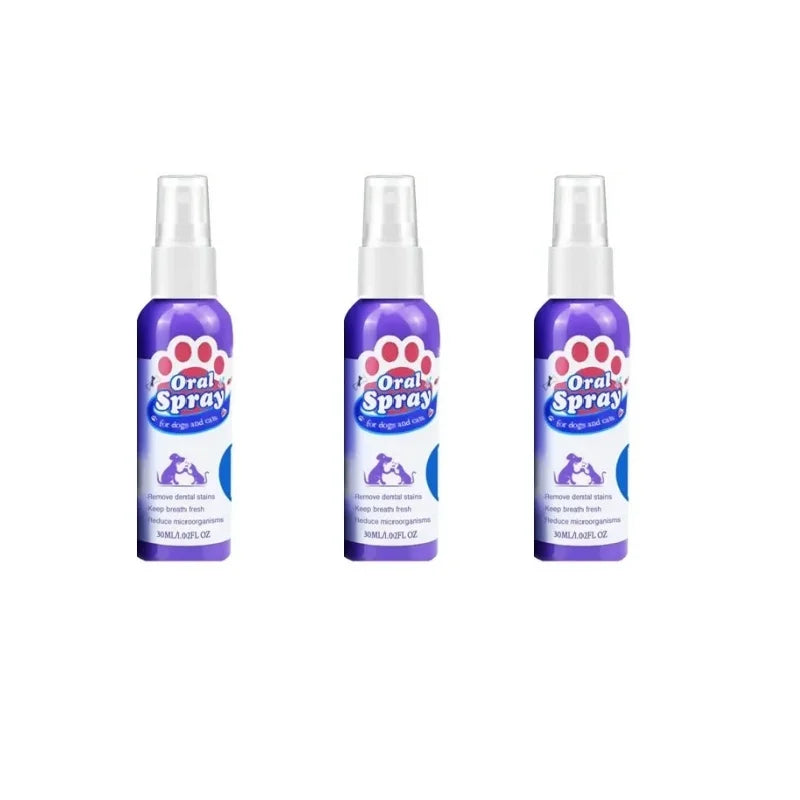 Pet Teeth Cleaning Spray Oral Care Remove Tooth Stains Keep Fresh Breath for Cats and Dogs Whitening Remove bad breath - QueensalesOF