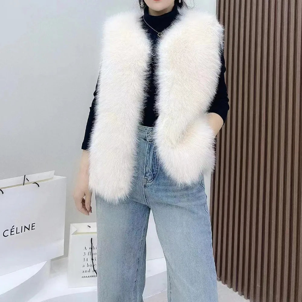 2023 New Fur Vest Women High Quality Fashion Vest