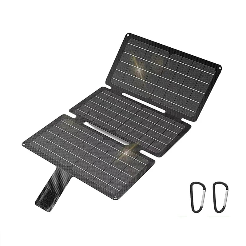 50W Foldable Solar Panel 5V USB Portable Battery Charger for Cell Phone Outdoor Waterproof Power Bank for Camping Accessories