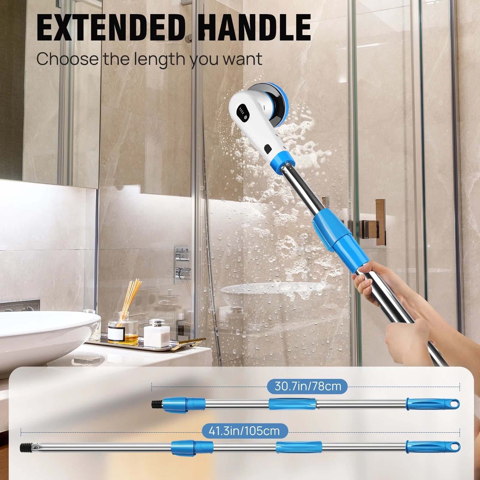 BRIEFNESS Cordless Electric Cleaning Brush 10-in-1 Multifunctional Spin Scrubber Kitchen Bathroom Cleaning Brush Rotary Cleaners