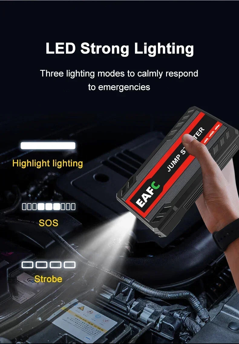 2000A/1200A Car Jump Starter Portable Power Bank 600A Car Battery Emergency Booster for Petrol Diesel 12V Car Starting Device