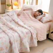 New Florals Spring Summer Blanket for Single Double Soft Skin-friendly Quilt Breathable Comfortable Air Conditioning Comforter - QueensalesOF