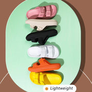 Comemore Thick Platform Sandals Beach Shoes Bathroom Slipper Soft Men Flat Slides Women Slippers Adjustable Buckle Oversized 47 - QueensalesOF