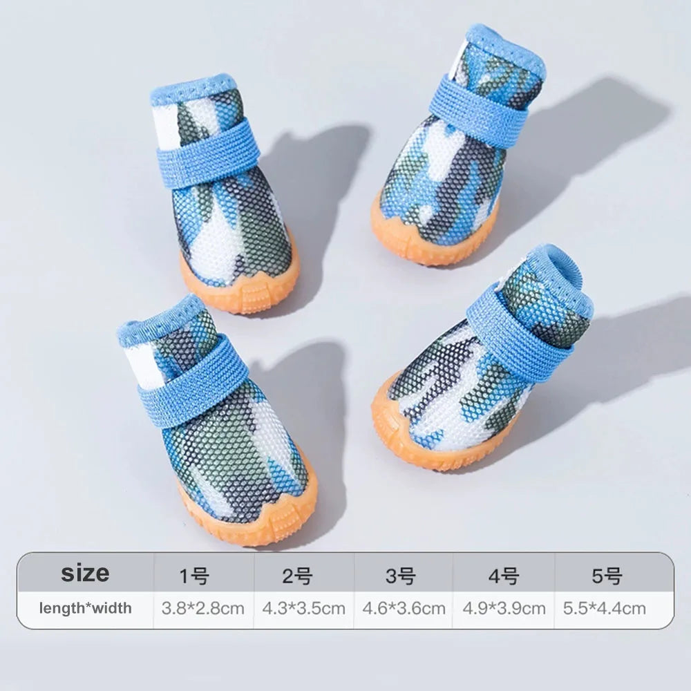 Breathable Mesh Puppy Shoes for Small Dogs Doggy Booties Summer Non-Slip Pet Boots with Adjustable Strap for Chihuahua Yorkshire