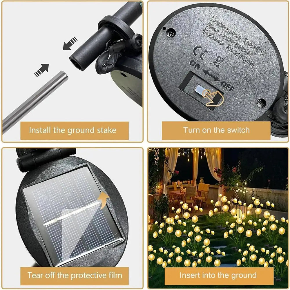 Solar Garden Lights Led Jellyfish Sway For Decoration Yard Outdoor Waterproof Ip65 Outdoor Waterproof Light Light Mushroom Shape - QueensalesOF