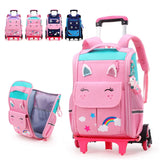 Children Trolley backpack wheels Student High capacity School bags Rolling Backpack kids Trolley bag school backpack wheeled bag - QueensalesOF