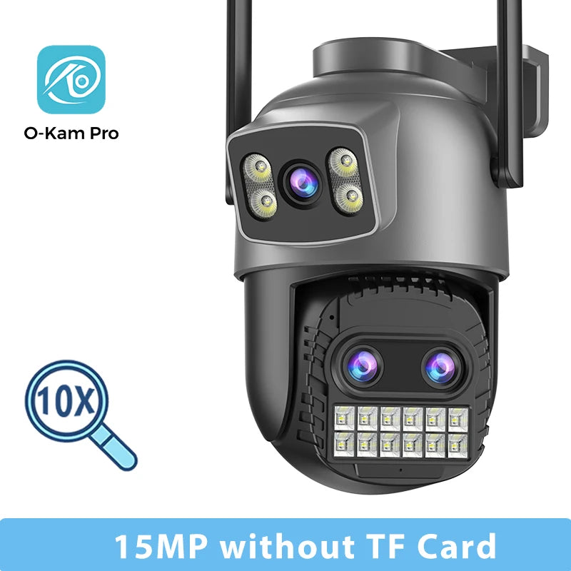 BESDER 15MP Wifi Camera PTZ Outdoor Dual Screen 10X Digital Zoom Human Detection 10MP Security IP Camera Surveillance O-Kam Pro - QueensalesOF