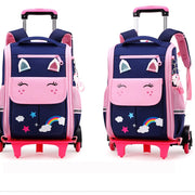 Children Trolley backpack wheels Student High capacity School bags Rolling Backpack kids Trolley bag school backpack wheeled bag - QueensalesOF
