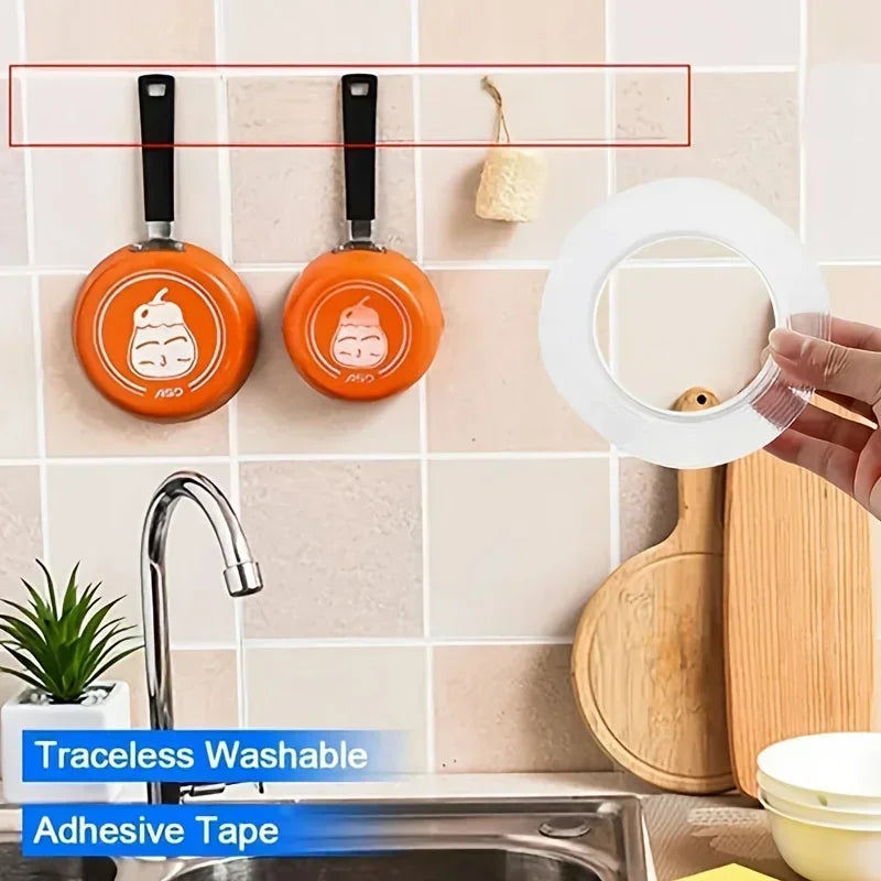 Double Contact Nano Tape Powerful Extra Strong Sided Adhesive for Kitchen and Bathroom Waterproof and Cleanable Tool