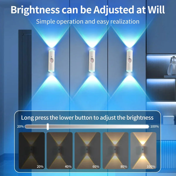 LED Cabinet Lights Motion Sensor Ambient Light Magnetic RGB Rechargeable Wall Sunset Lamp Hallway Stairs Kitchen Night Light - QueensalesOF
