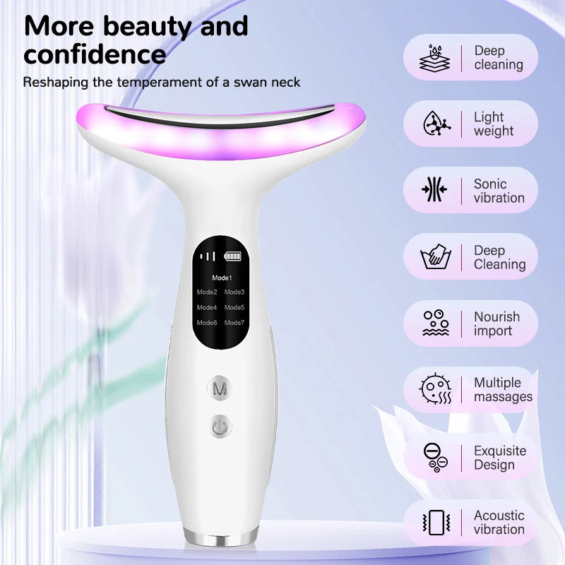 Masajeador Facial y de Cuello 7 Colores — Cuidado de Piel en Casa - QueensalesOF