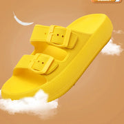 Comemore Thick Platform Sandals Beach Shoes Bathroom Slipper Soft Men Flat Slides Women Slippers Adjustable Buckle Oversized 47 - QueensalesOF